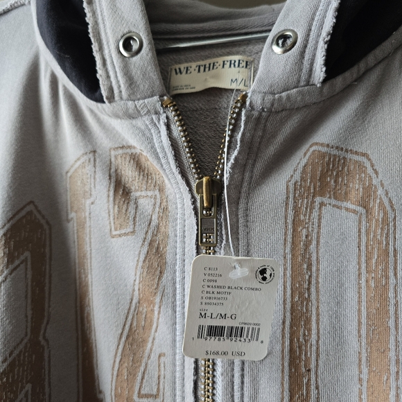 We The Free Free People Retro Remade Hoodie Washed Black Nwt - Picture 10 of 10